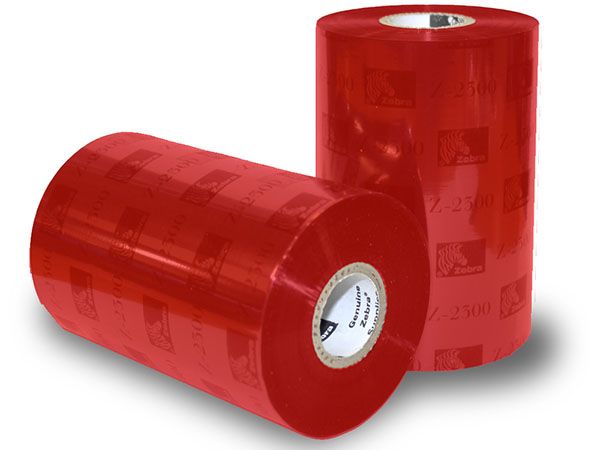 Rollo de Ribbon Zebra 60mm 5319 Colour Red Performance Cera 450M para Impresoras Industriales