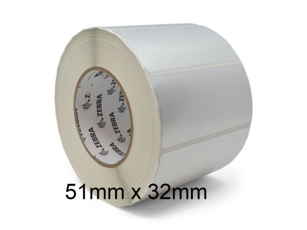 Rollo de etiquetas adhesivas Zebra 51mm x 32mm Z-Ultimate 3000T White