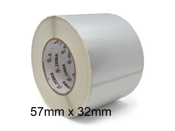 Rollo de etiquetas adhesivas Zebra 57mm x 32mm Z-Ultimate 3000T White