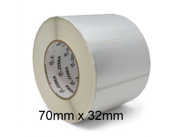 Rollo de etiquetas adhesivas Zebra 70mm x 32mm Z-Ultimate 3000T White