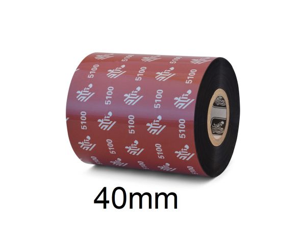 Rollo de Ribbon Zebra 40mm 5100 Premium Resina 450M para Impresoras Industriales