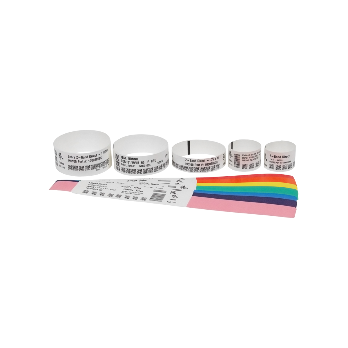 Kit de 3 Rollos de Brazaletes Zebra 25mm x 279mm Z-Band 4000 y 1 Rollo de Ribbon Zebra 40mm 5095 High-performance Resina