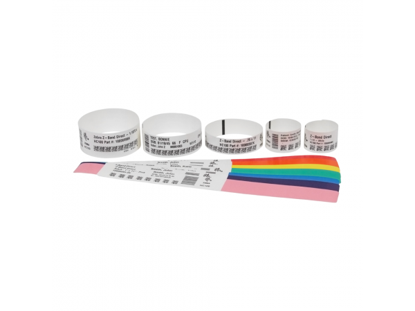 Kit de 6 Cartuchos de Brazaletes Zebra 25mm x 178mm (talla pediatrica) Z-Band UltraSoft para Impresoras HC100