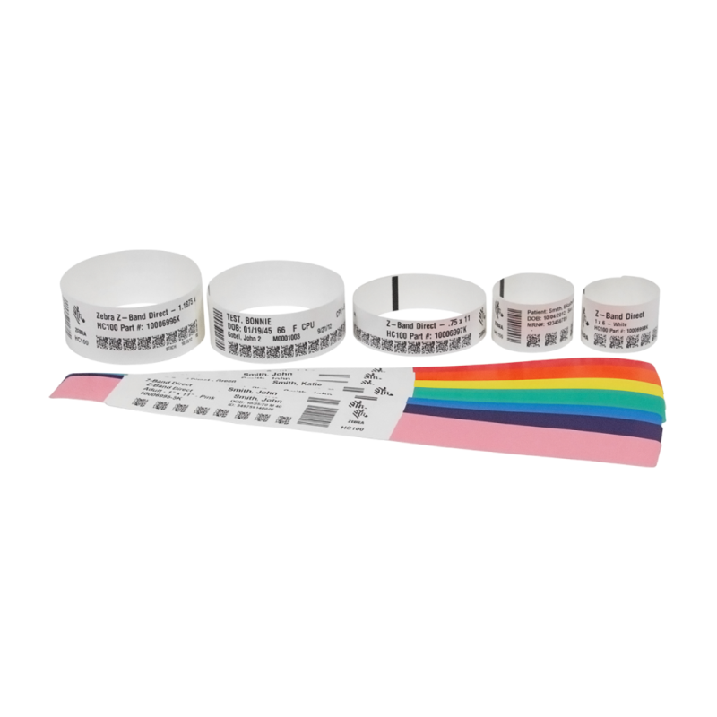 Kit de 6 Cartuchos de Brazaletes Rojos Zebra 25mm x 254mm (talla adulto) Z-Band Fun para Impresoras HC100