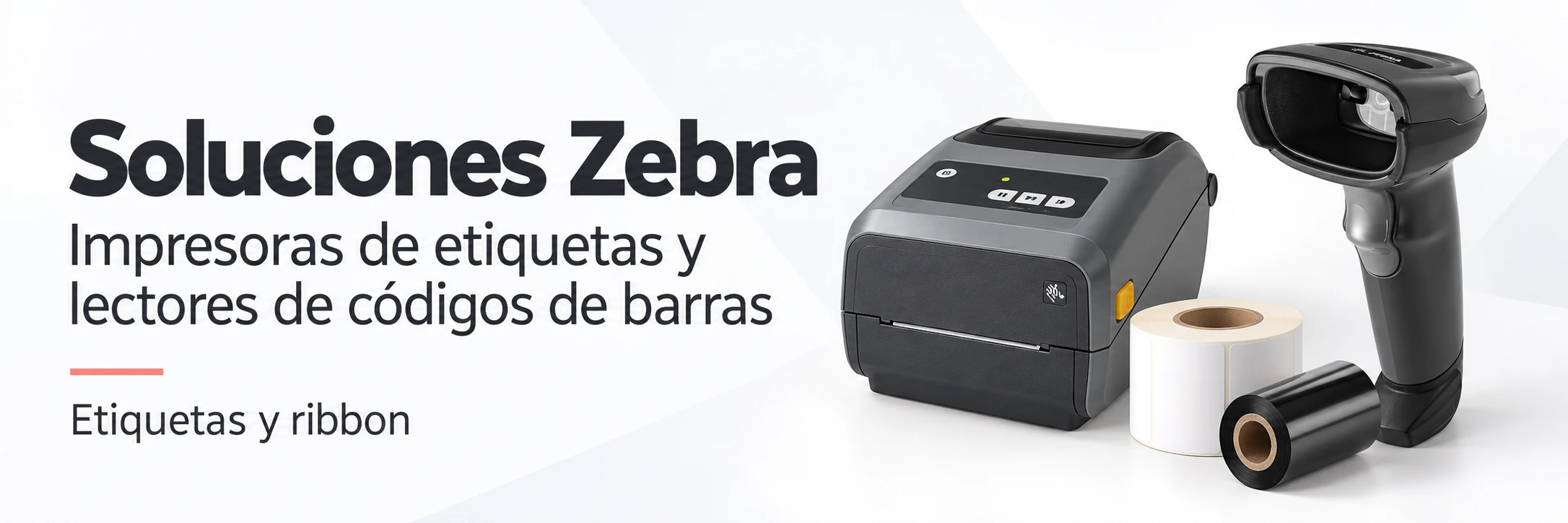 Soluciones Zebra: impresoras de etiquetas, lectores de códigos de barras, etiquetas y ribbon.